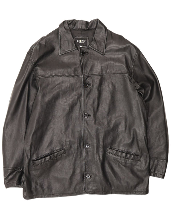 B.ONE Veste en cuir pour homme UK 42 XL Cuir noir