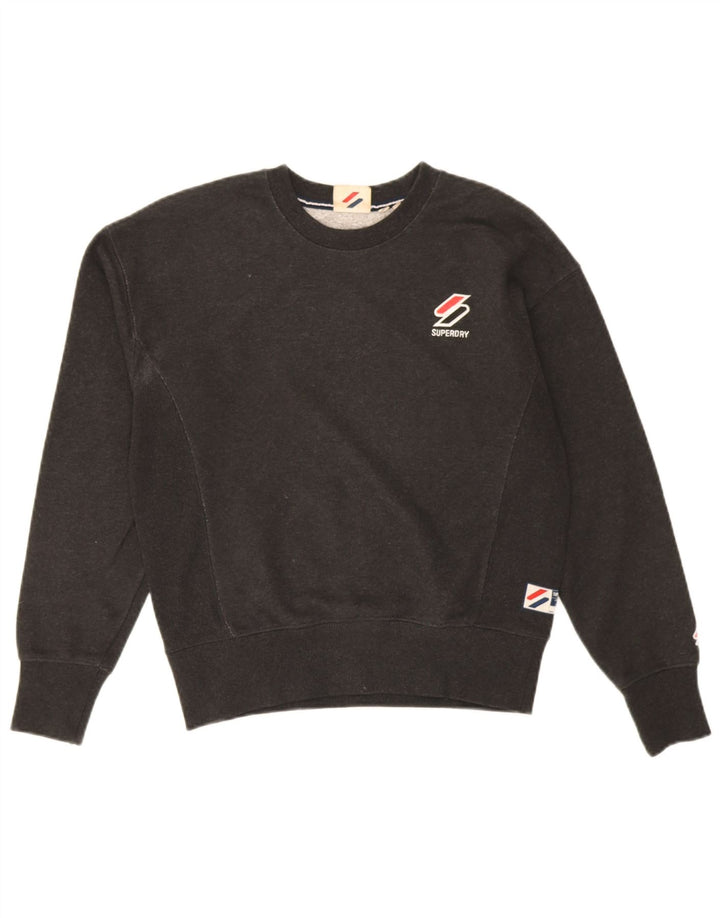 Superdry Sweat-shirt surdimensionné pour femme UK 10 Petit coton noir
