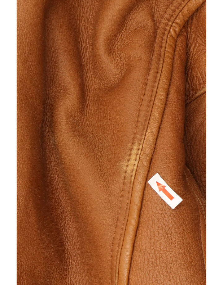Vinci Veste en peau de mouton pour homme UK 40 Grand cuir marron