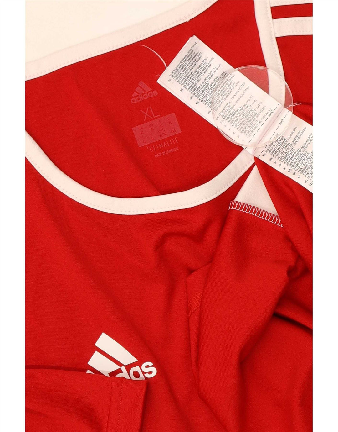 Adidas Climalite T-Shirt Top XL Rouge Colorblock Polyester