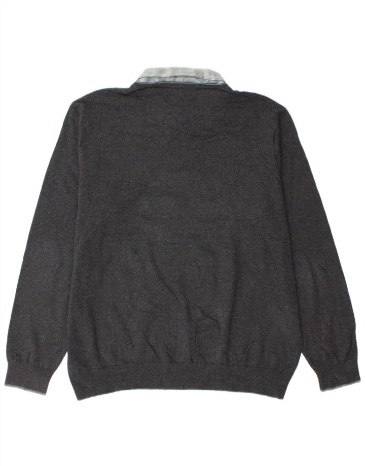 Marks & Spencer Pull col V pour homme XL Gris Coton