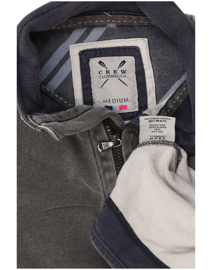 Crew Clothing Sweat-shirt à col zippé pour homme en coton gris moyen