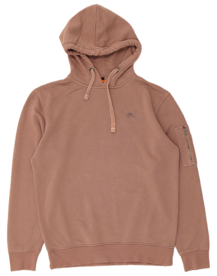 Alpha Industries Pull à capuche pour homme en coton rose moyen