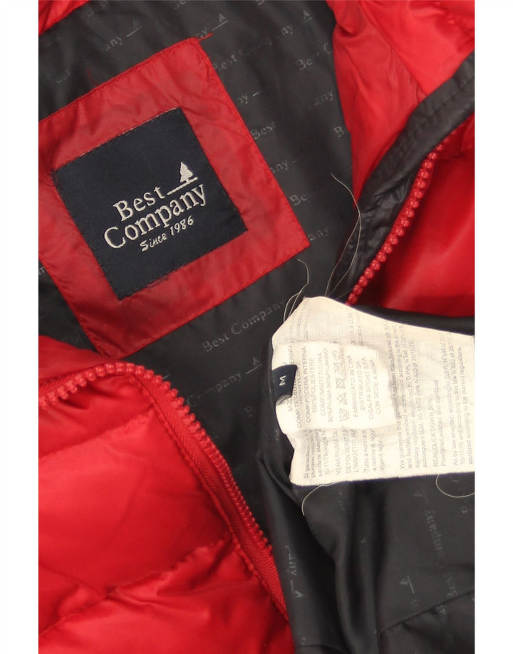 Best Company Veste matelassée à capuche pour femme UK 14 Medium Red Nylon