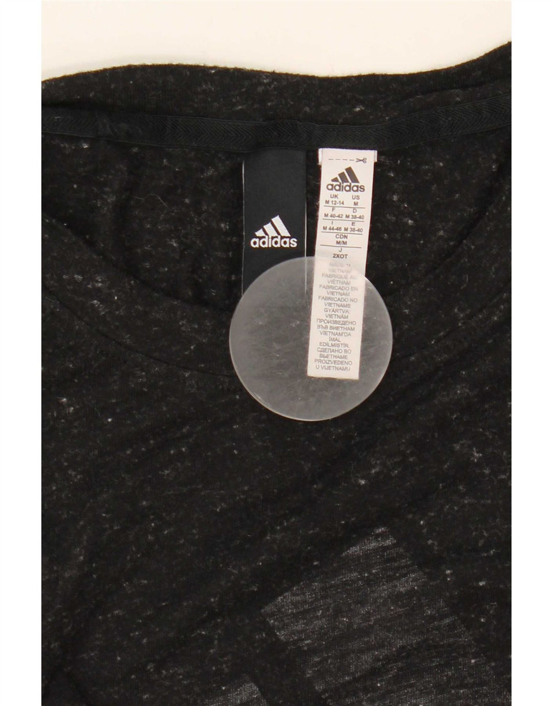 Adidas Débardeur Graphique Femme UK 12/14 Moyen Noir Moucheté