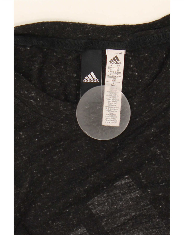 Adidas Débardeur Graphique Femme UK 12/14 Moyen Noir Moucheté