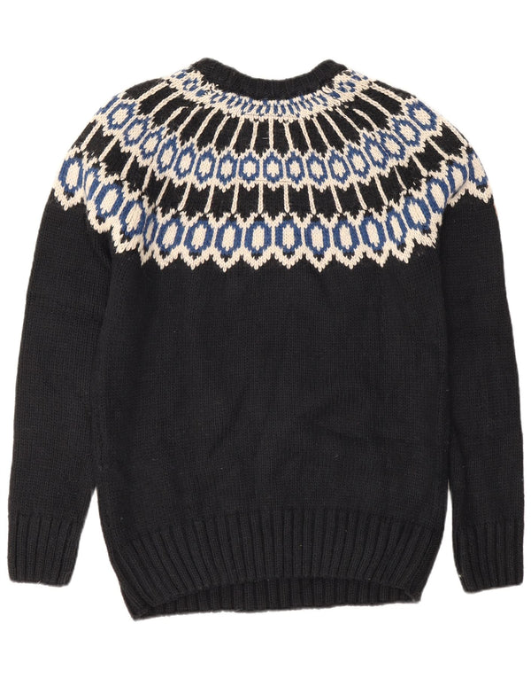 Superdry Pull à col rond pour homme Large en acrylique Fair Isle noir