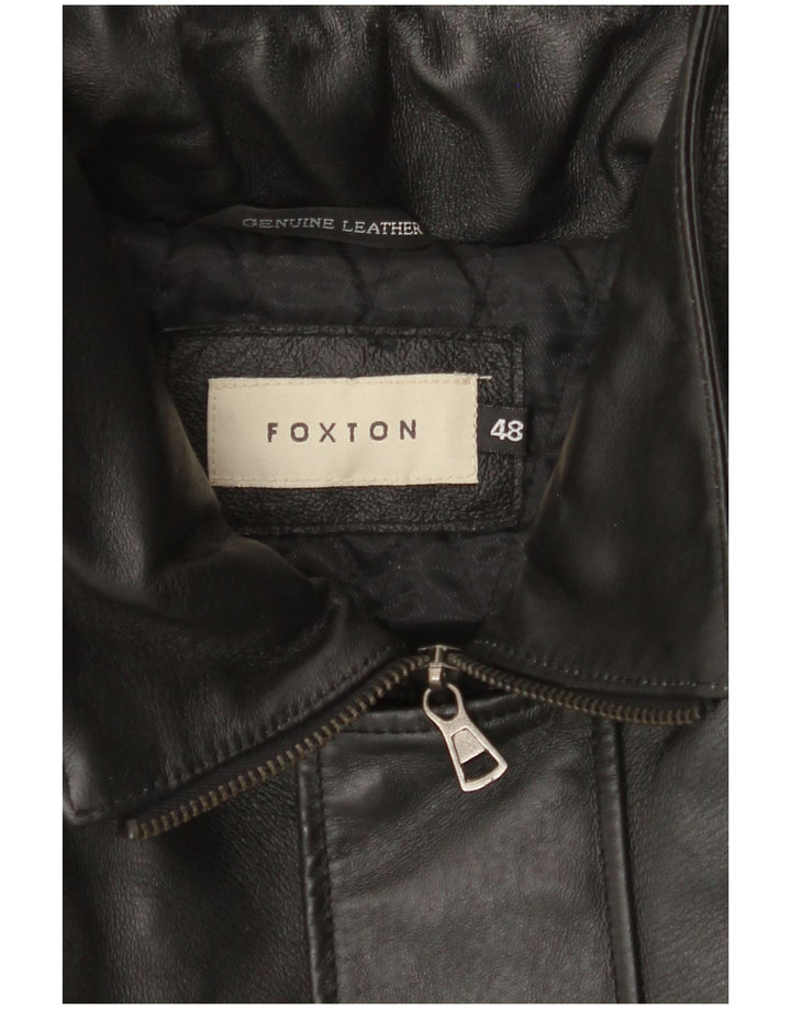 VINTAGE Veste en cuir homme IT 48 Cuir noir moyen