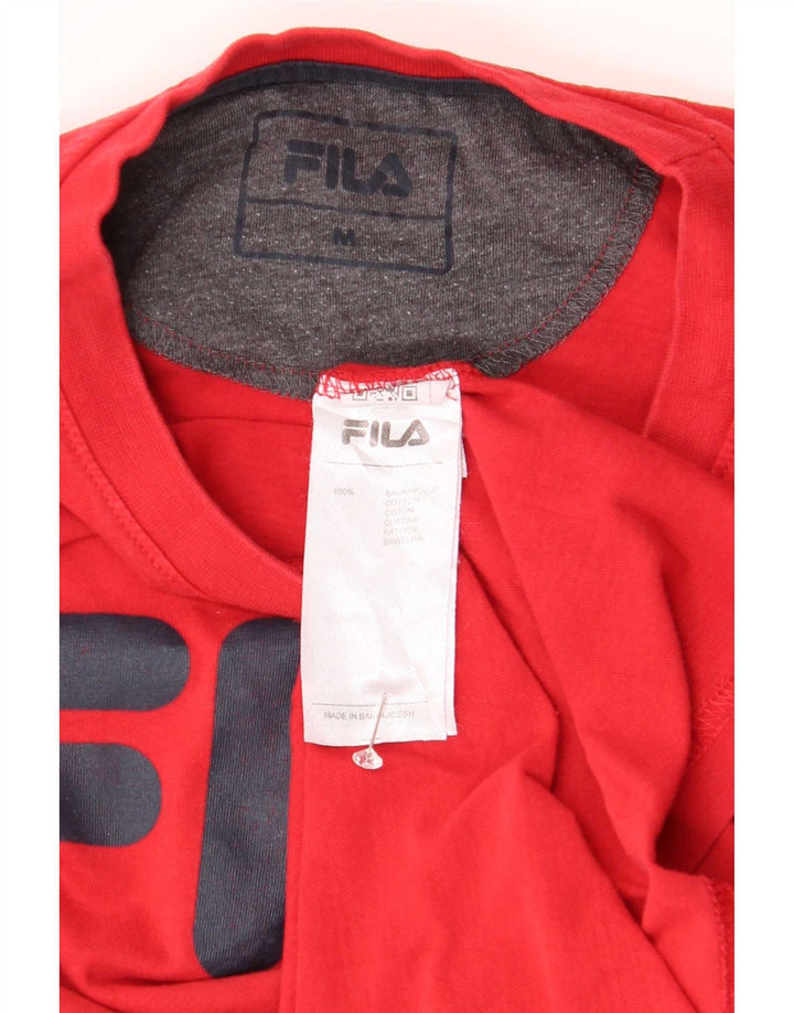Fila T-Shirt Graphique Homme Rouge Moyen Coton