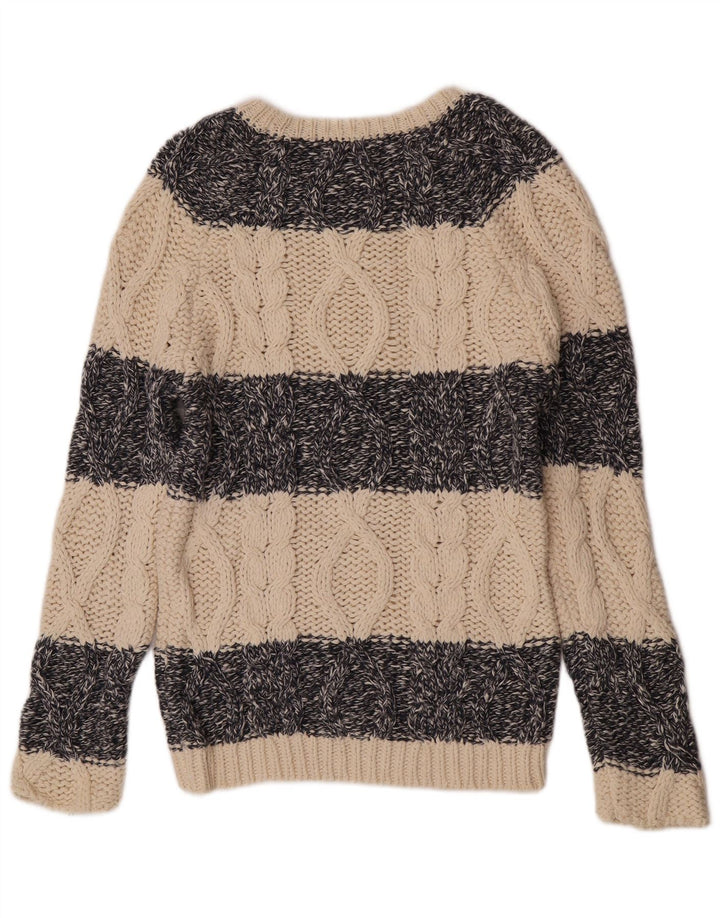 Zara Pull Col Bateau Homme Beige Moyen Rayé