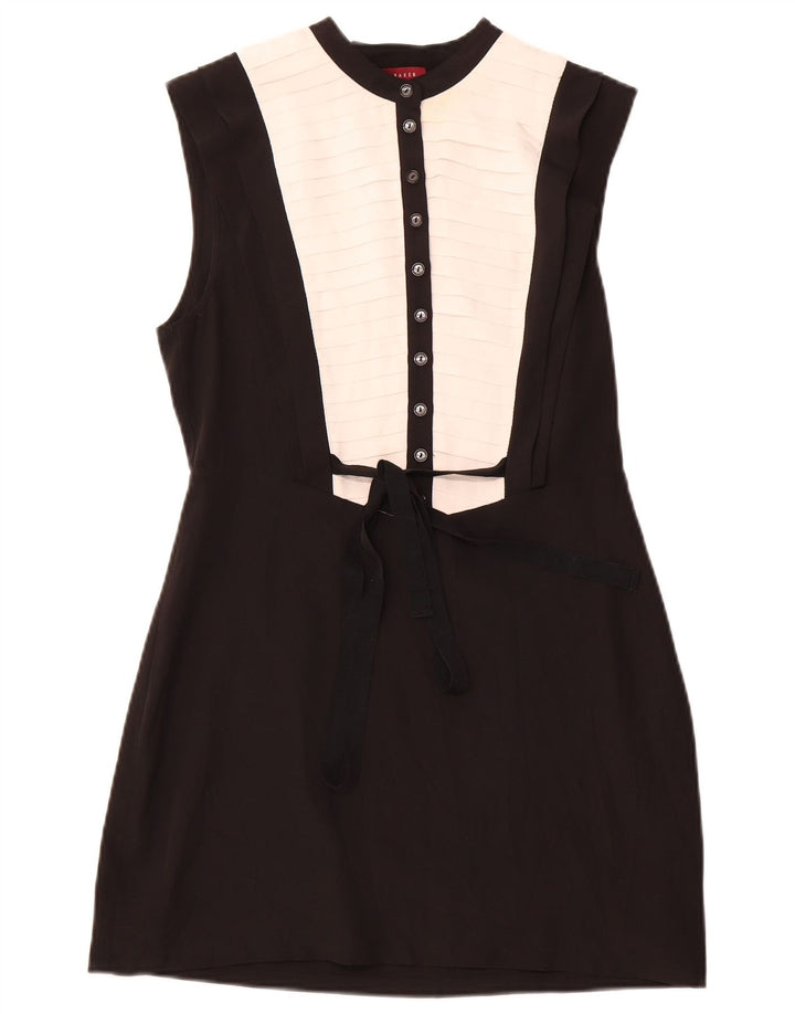 TED BAKER Robe trapèze sans manches pour femme Taille 2 Petit Noir Colorblock