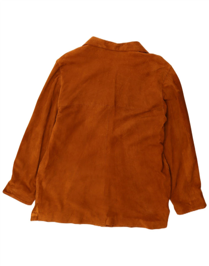 Jolly Manteau surdimensionné en daim pour femme IT 50 XL en cuir marron