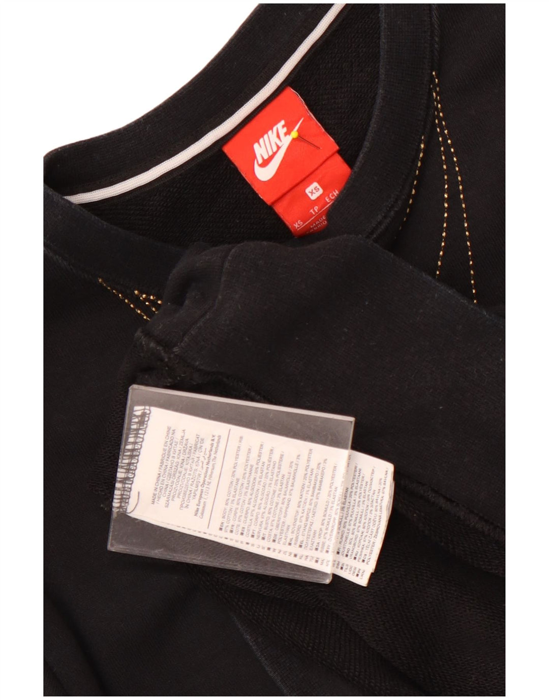 NIKE Sweat-shirt surdimensionné graphique pour femme UK 6 XS Coton noir