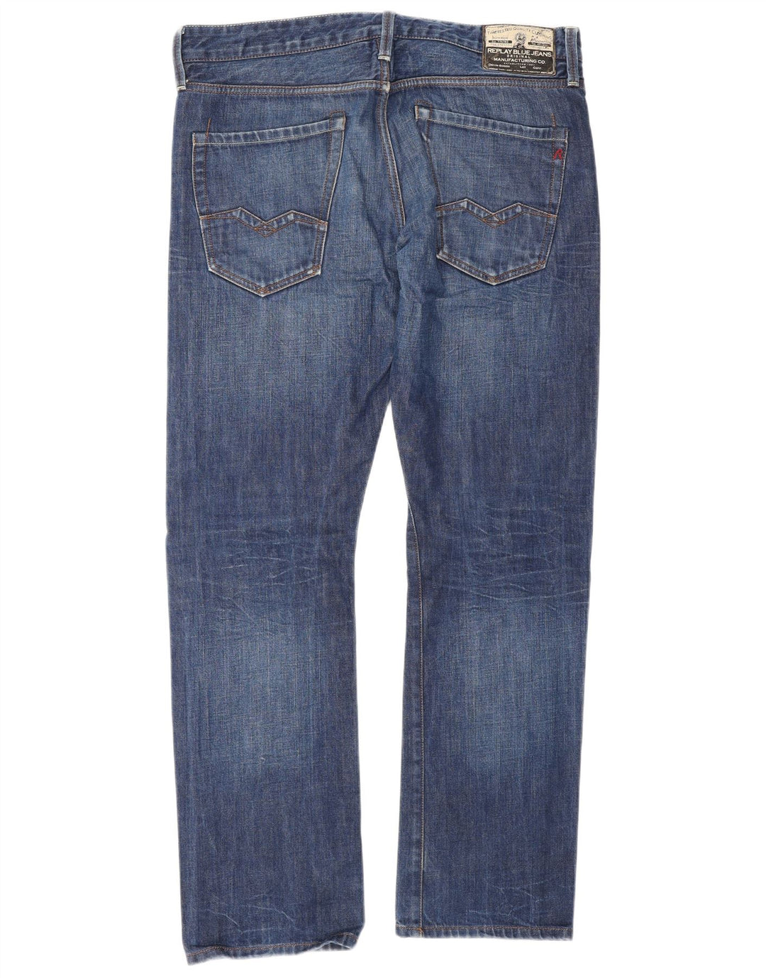Replay Jean droit homme W34 L32 bleu coton