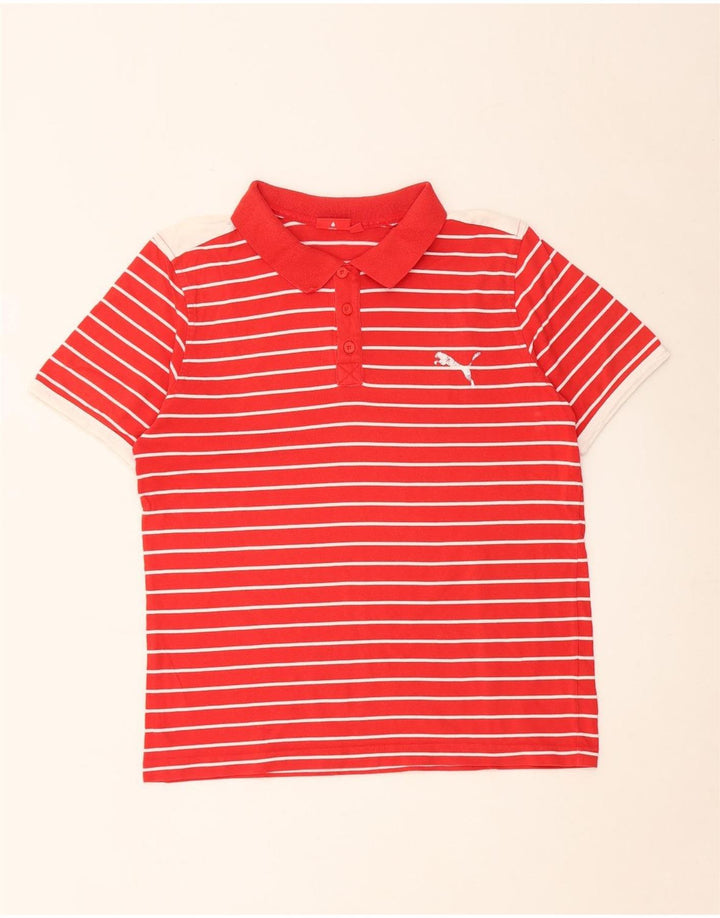 Puma Polo Homme Large Rouge Rayé Coton