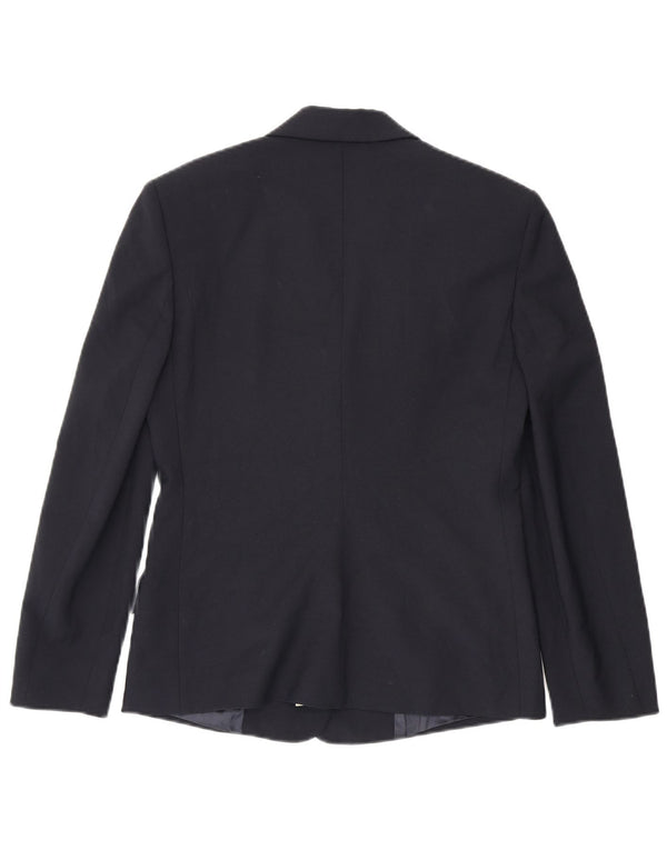 Benetton Veste Blazer 3 Boutons Femme IT 44 Bleu Marine Moyen Polyester