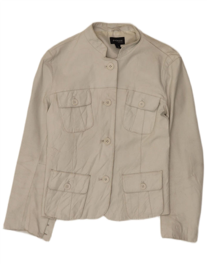 Veste en cuir femme Oviesse IT 48 XL cuir blanc