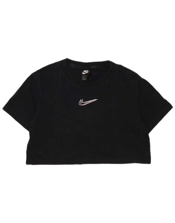Nike T-shirt court surdimensionné pour femme UK 6 XS en coton noir