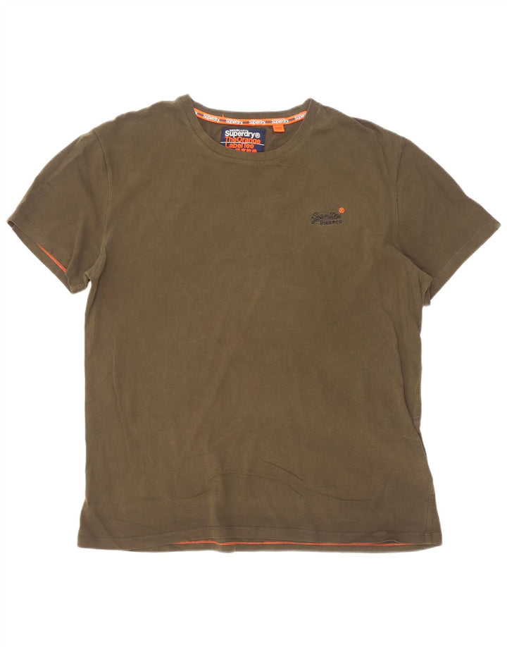 Superdry T-Shirt Top XL Kaki Coton Homme