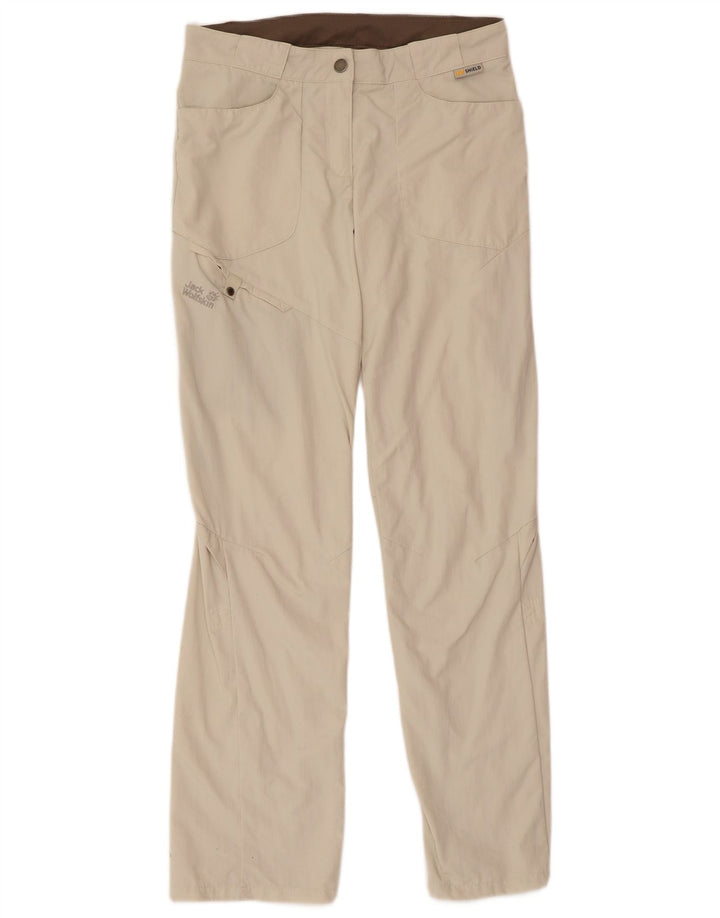 Jack Wolfskin Pantalon Cargo Femme UK 8 Small W30 L31 Beige Polyamide