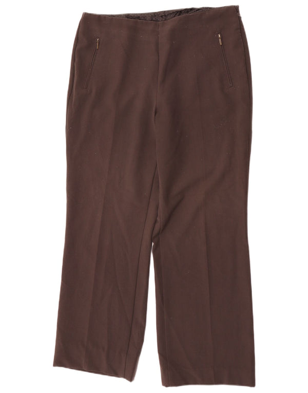 Marks & Spencer Pantalon droit décontracté pour femme UK 14 Large W32 L28 Marron