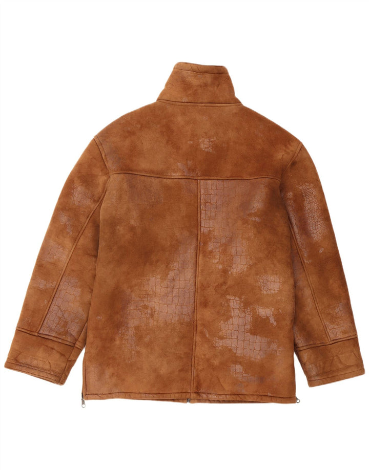 veste en peau de mouton vintage pour hommes IT 48 Brun moyen