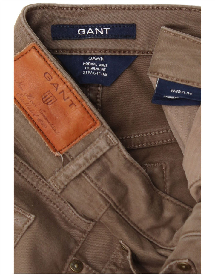 GANT Pantalon Chino Coupe Droite Dawn Femme W28 L29 Marron Coton