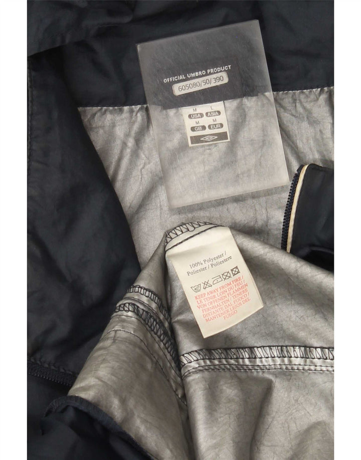 Umbro Veste de pluie à capuche graphique pour homme UK 38 Bleu marine moyen Polyester