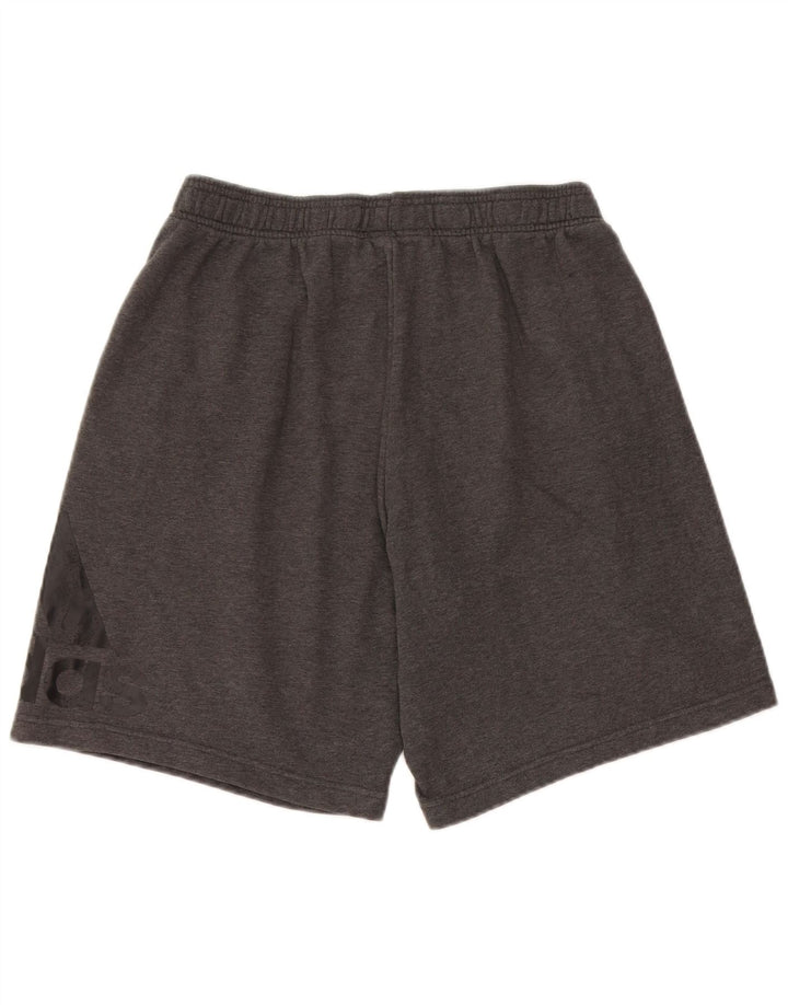 Adidas Short de Sport Graphique Homme Gris Moyen Coton