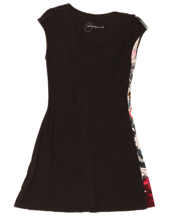 Desigual Robe basique pour femme UK 42 en coton floral noir moyen