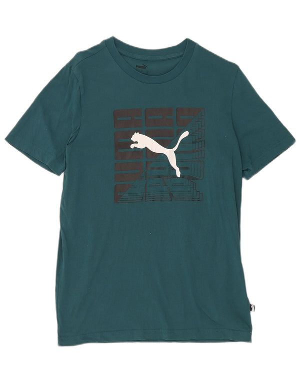 Puma T-Shirt Graphique Homme Petit Vert Coton