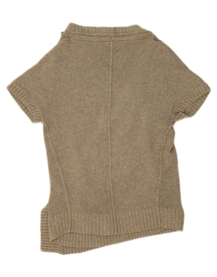 FAT FACE Womens Short Sleeve Cardigan Sweater UK 14 Medium Green Cotton Vintage Fat Face and Second-Hand Fat Face from Messina Hembry 