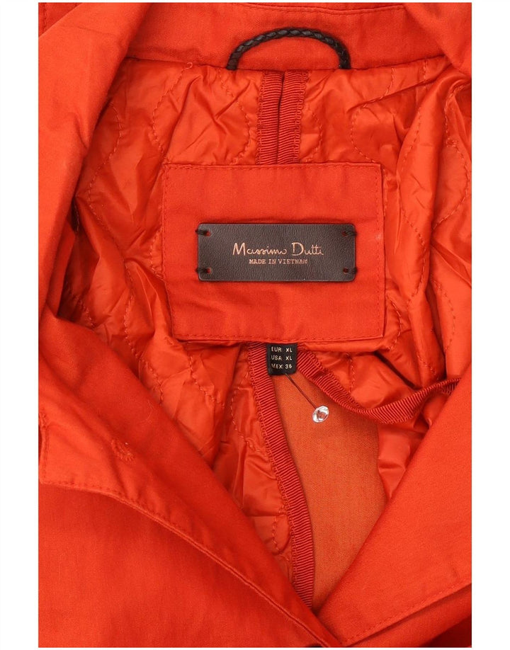 Massimo Dutti Veste bomber à capuche pour femme UK 18 XL Orange Polyester