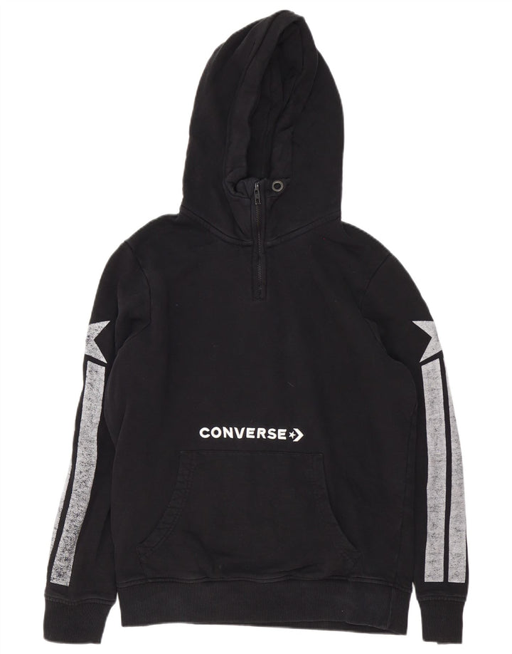Converse Pull à Capuche Zippé Graphique Homme Noir Moyen Colorblock