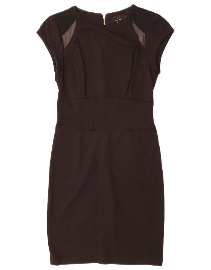Ted Baker Robe fourreau pour femme Taille 2 Small Noir Colorblock Viscose