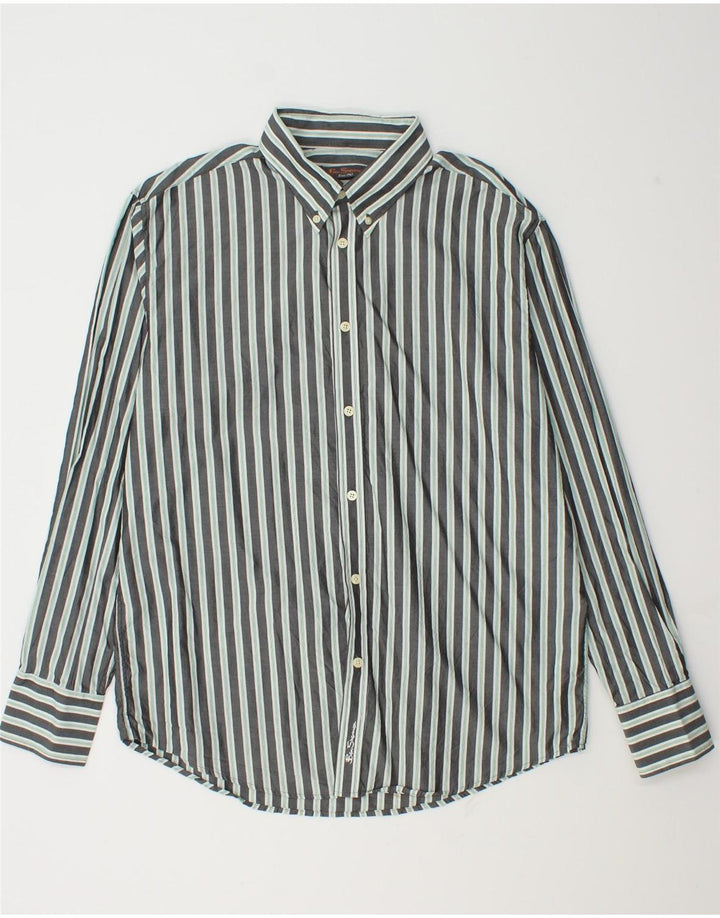 Ben Sherman Chemise Homme XL Gris Rayé Coton