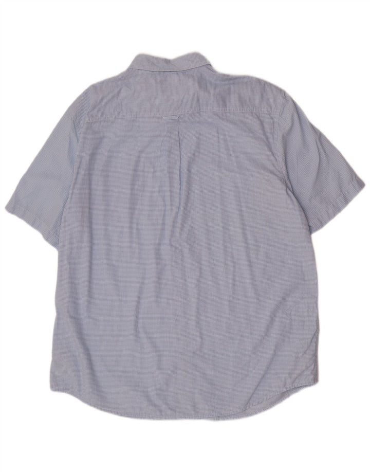 Chaps Chemise à manches courtes homme facile d'entretien XL bleu à carreaux en coton