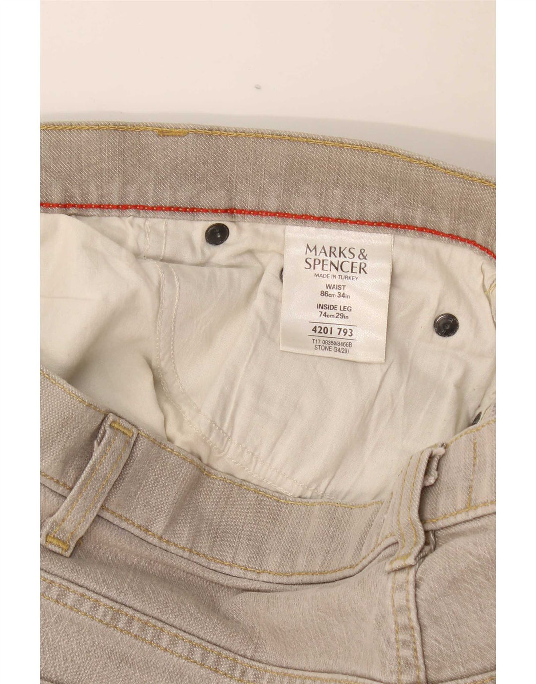 Marks & Spencer Jean droit Blue Harbor homme W34 L29 coton gris