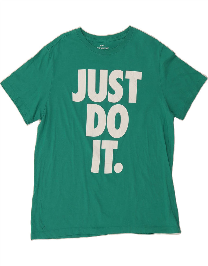 NIKE Mens Graphic T-Shirt Top Large Green Cotton Vintage Nike and Second-Hand Nike from Messina Hembry 