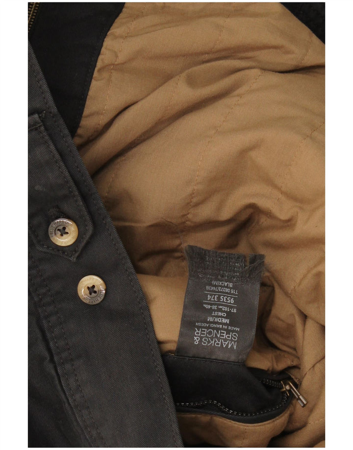 Marks & Spencer Veste Bomber Homme UK 38 Moyen Noir