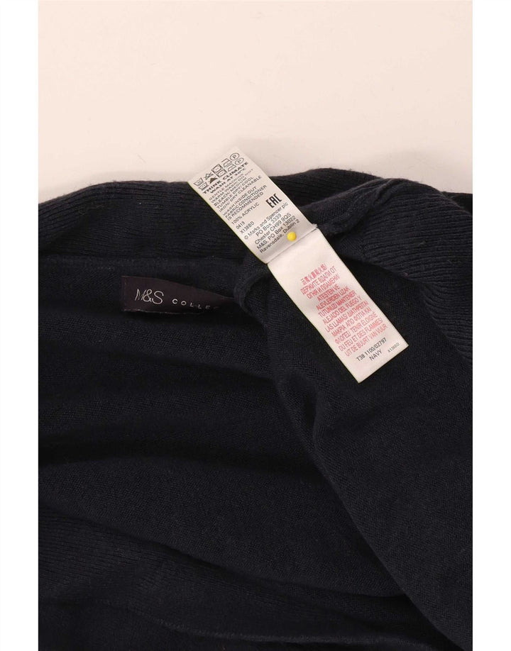 Marks & Spencer Pull Cardigan Ouvert pour Femme Petit Acrylique Bleu Marine