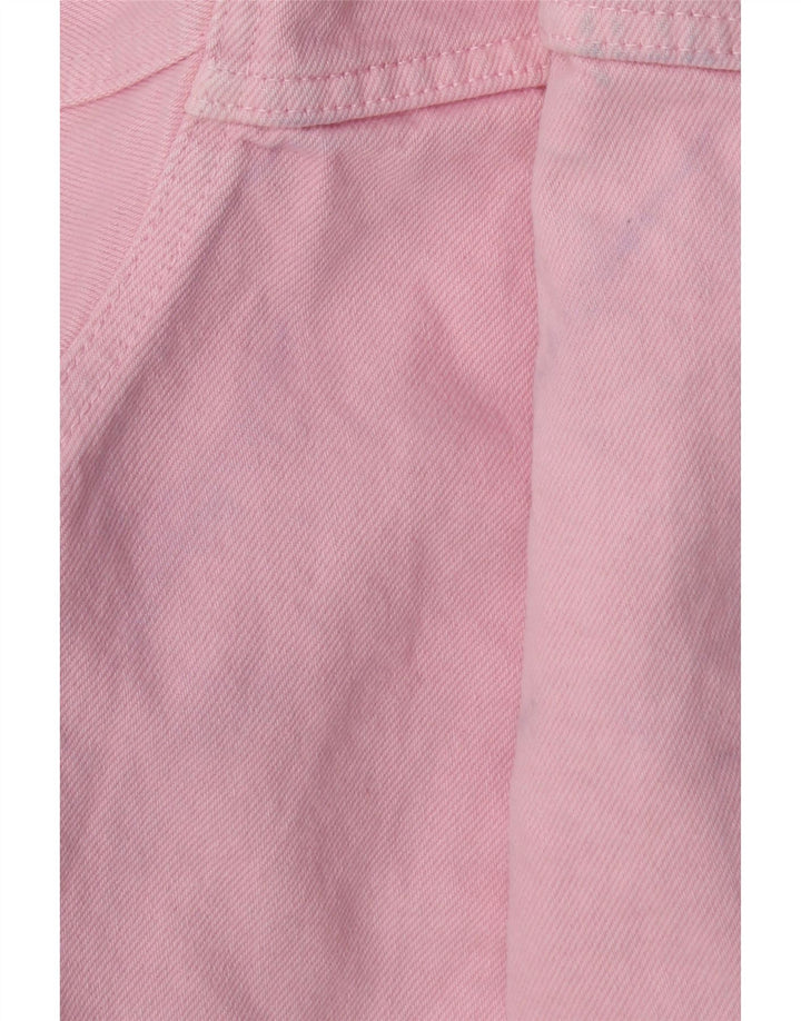 ZARA Veste en jean surdimensionnée pour femme UK 10 Petit coton rose