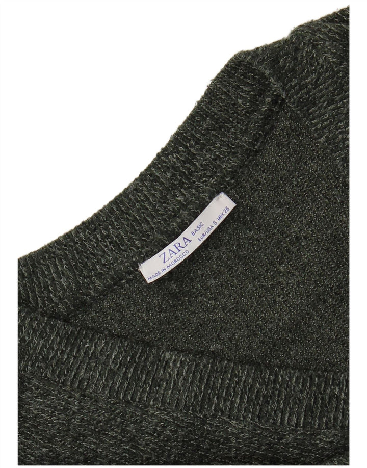 Zara Pull col V pour femme UK 10 Petit Gris