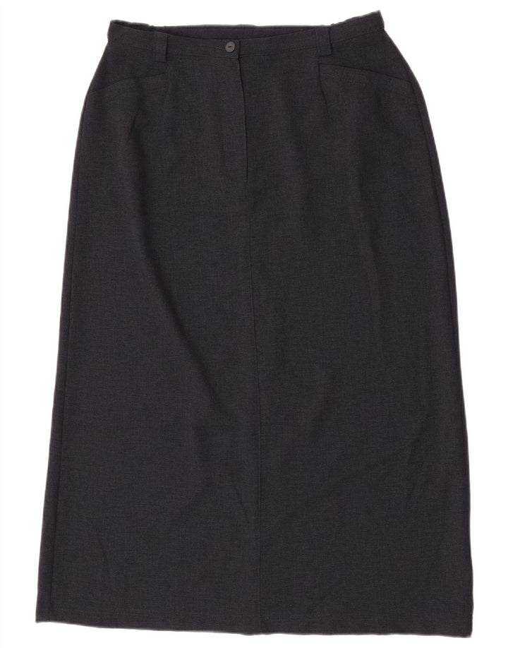 Marks & Spencer Jupe mi-longue pour femme UK 16 Large W32 Bleu marine Polyester