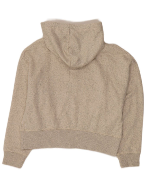 CALVIN KLEIN Pull à capuche zippé pour femme UK 10 Petit blanc cassé moucheté