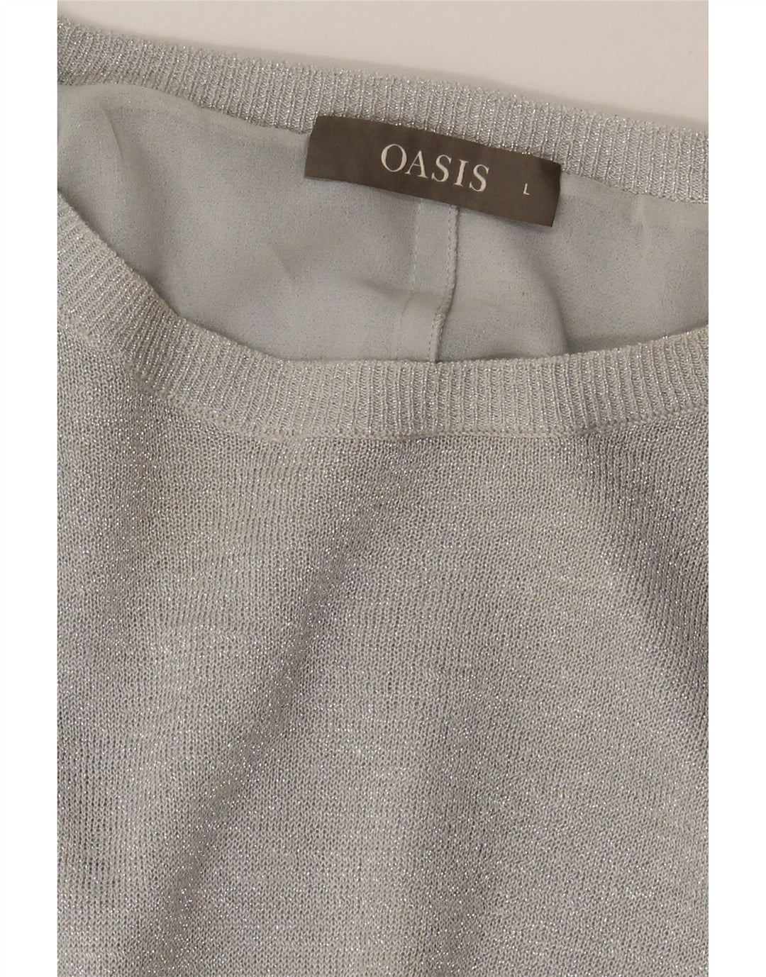 OASIS Womens Long Sleeve Blouse Top UK 16 Large Grey Viscose Vintage Oasis and Second-Hand Oasis from Messina Hembry 