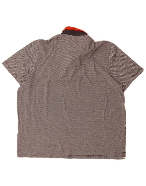 Ted Baker Polo Homme Taille 6 2XL Gris Rayé Coton
