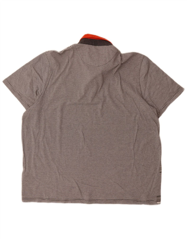 Ted Baker Polo Homme Taille 6 2XL Gris Rayé Coton