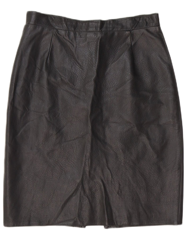jupe en cuir taille haute femme vintage Large W30 Noir
