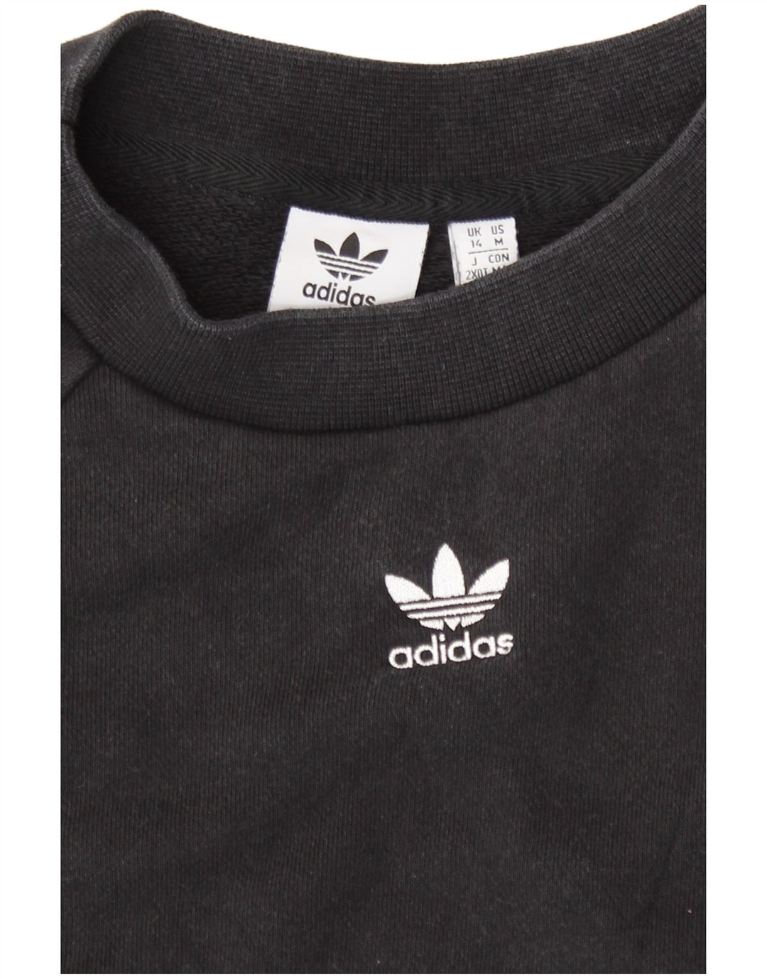 Adidas Sweat-shirt pour femme UK 14 en coton noir moyen